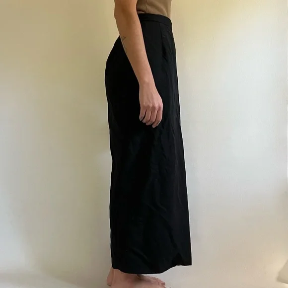 KGR Black Wool Wrap Maxi Skirt - Picture 2 of 7